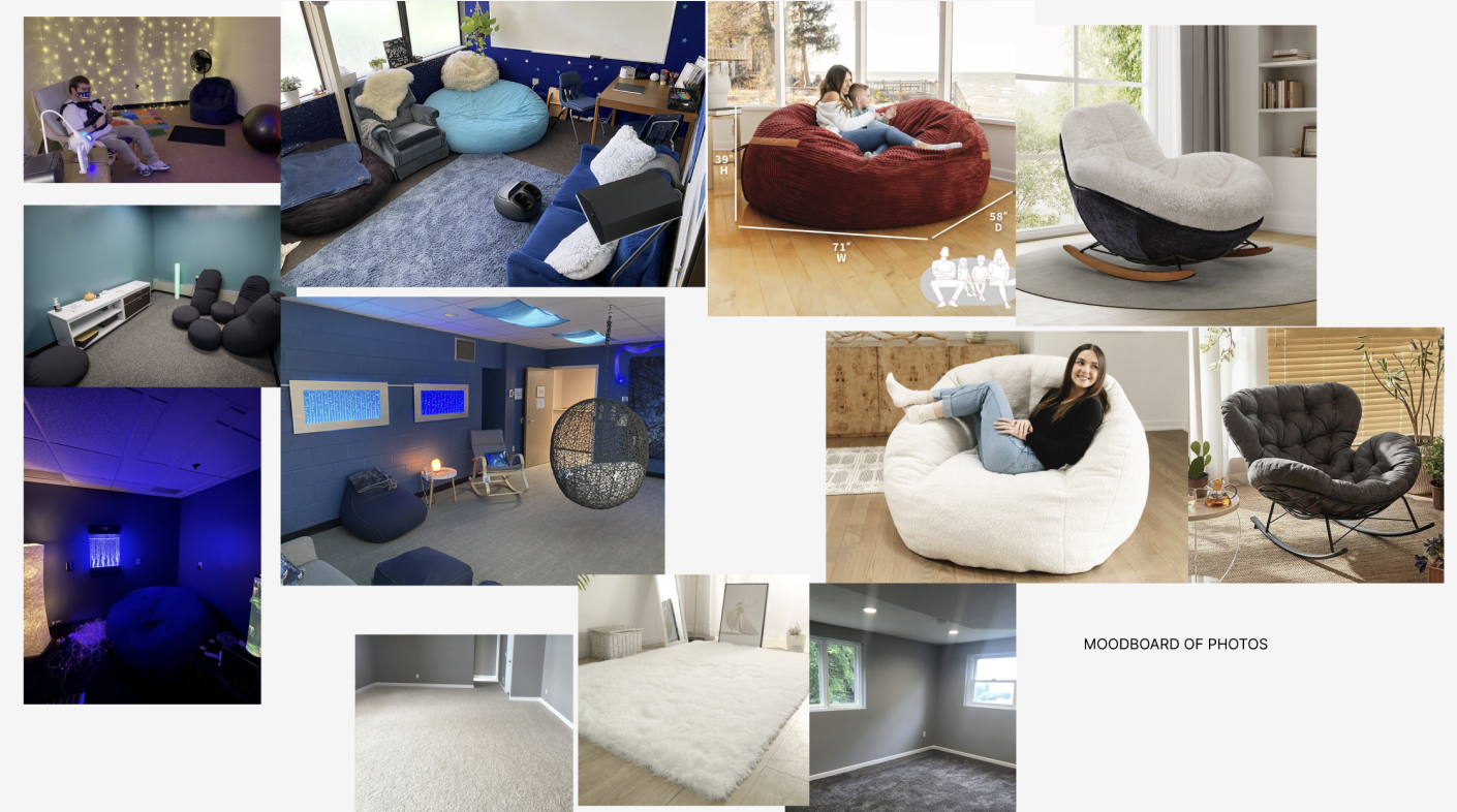 After doing research, we began creating moodboards to get a general feel of what the layout of the pod would look like.