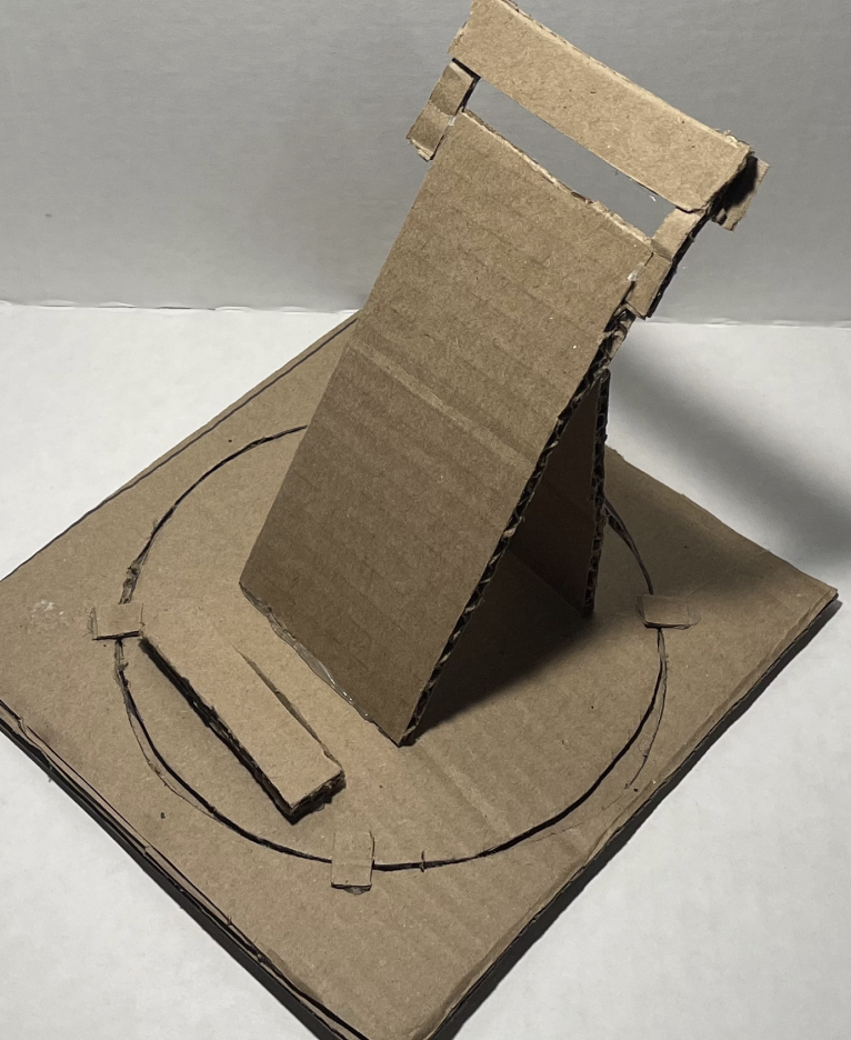 Side view of our cardboard phone prototype.