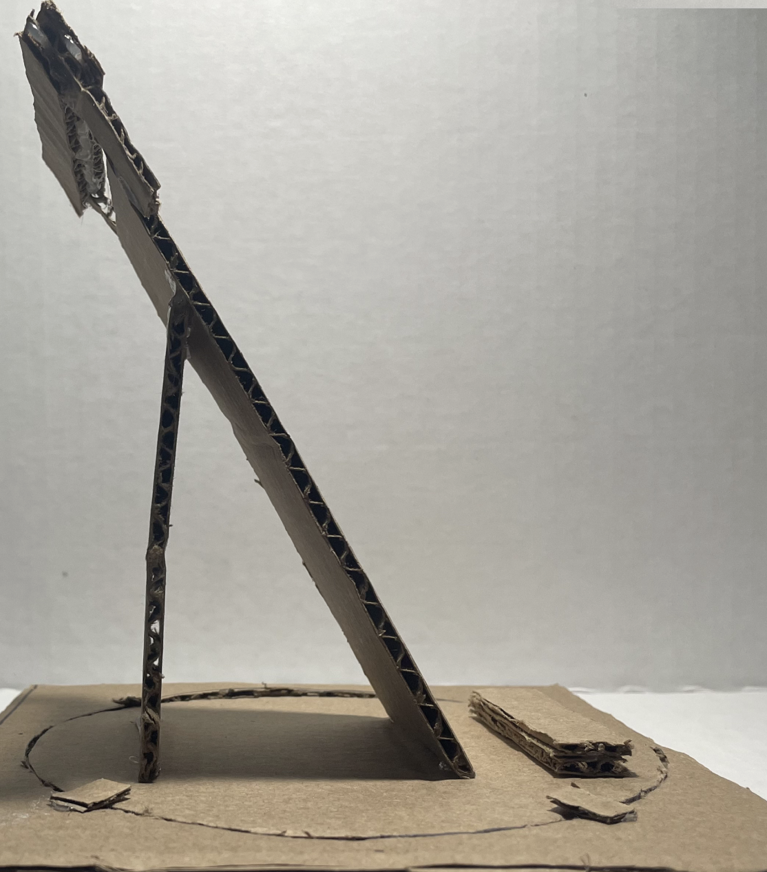 Side view of our cardboard phone prototype.