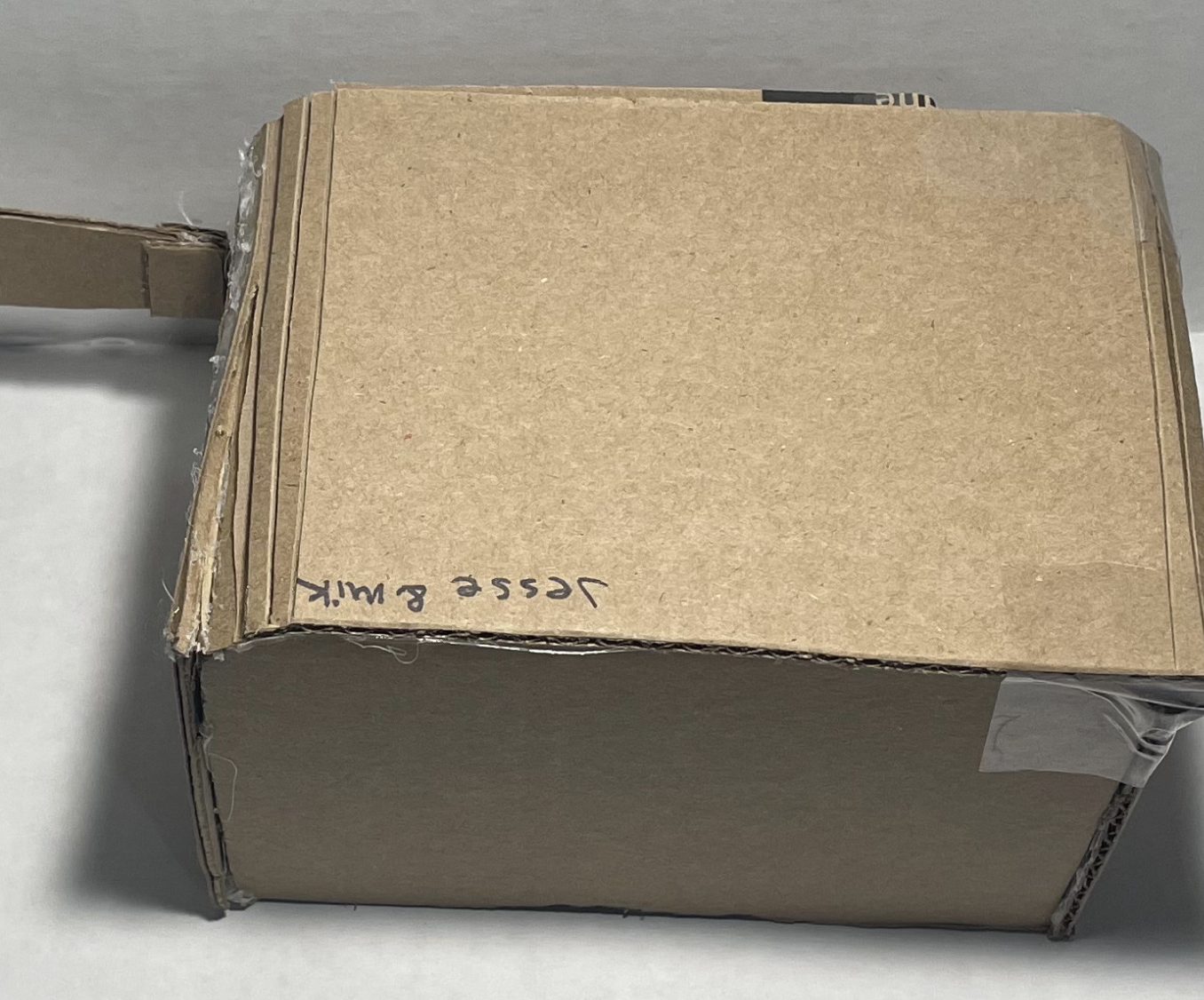 Bottom view of miniature cardboard prototype for the pod.