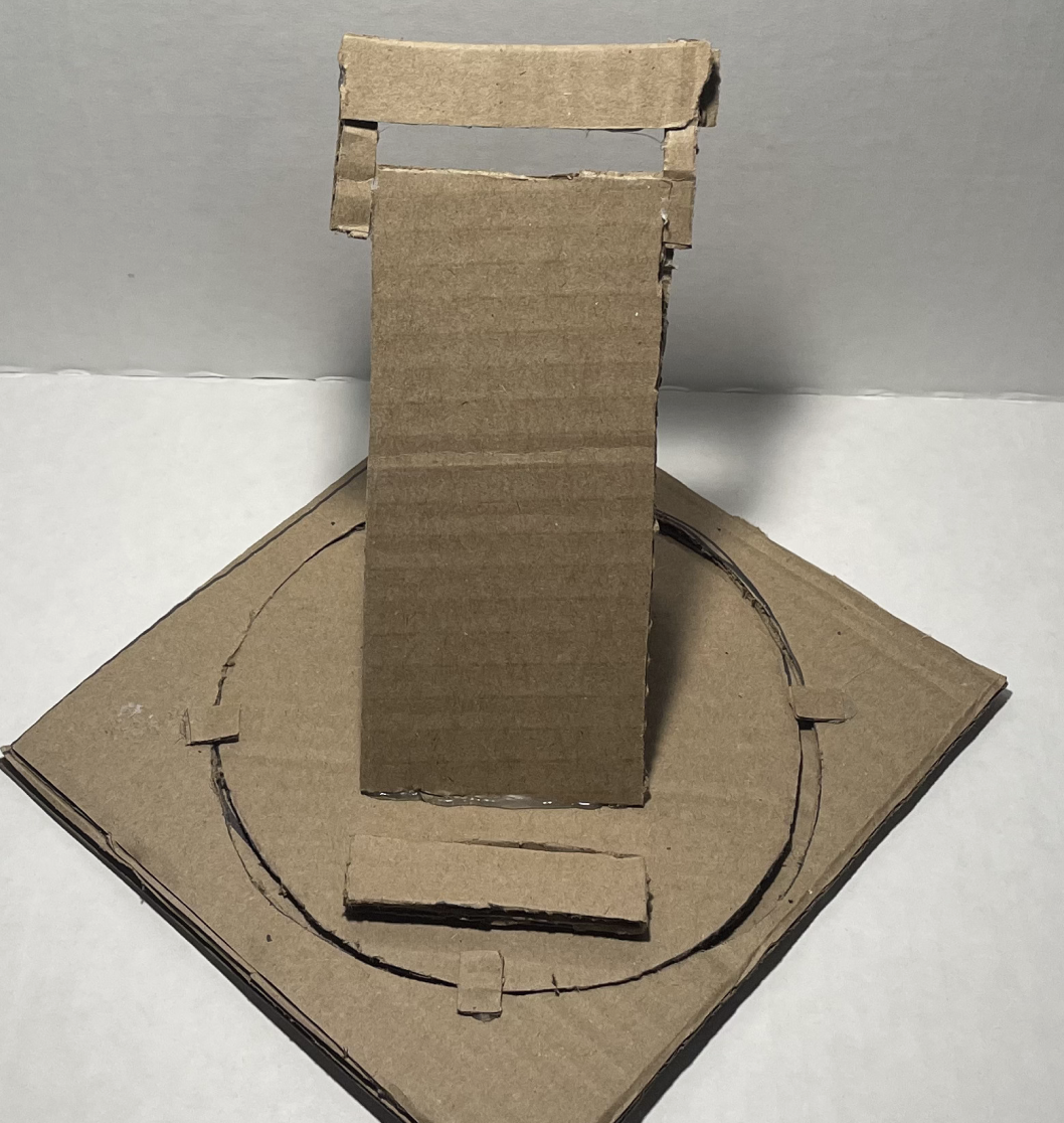 Front view of our cardboard phone prototype.